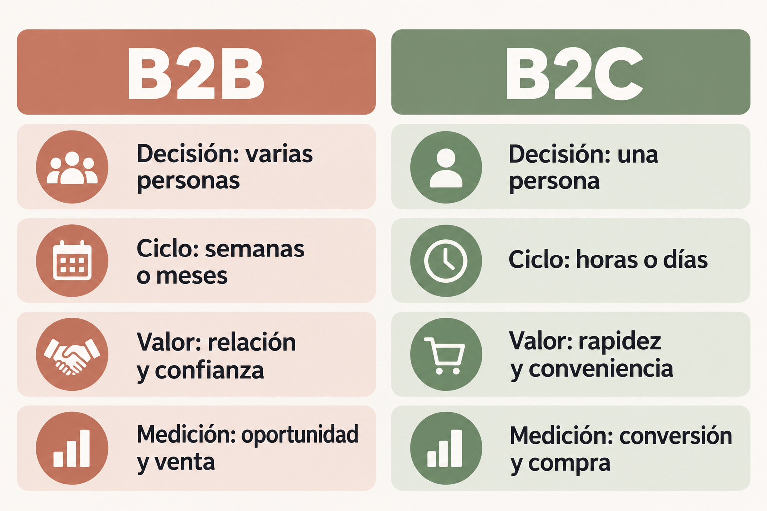 Comparación entre generación de leads B2B y B2C